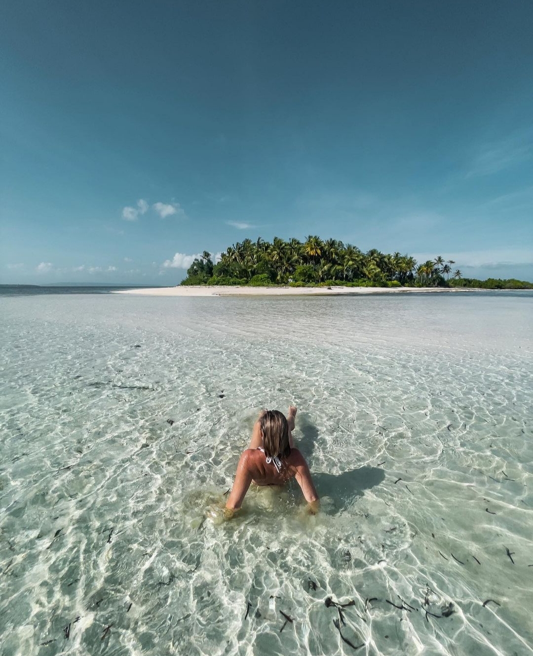 Help me to clean up with camping in the tiny island