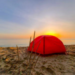 Help me to clean up with camping in the tiny island